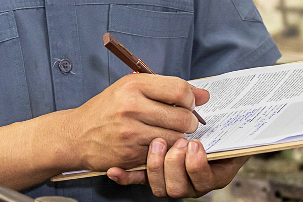 man holding a clipboard